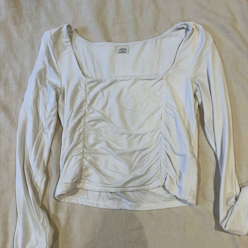 Aritzia White Long Sleeve Top